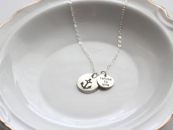 1/2"  3/8" Engraved Disc Necklace