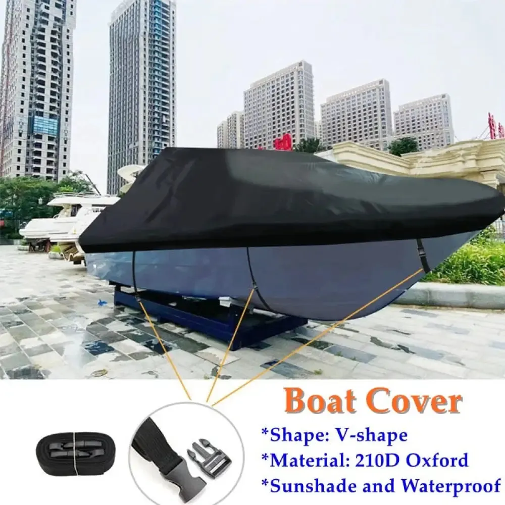 210d Oxford V-shape Trailerable Yacht Boat Cover Waterproof Snowmobile Car Cover Anti-smashing Speedboat Canvas