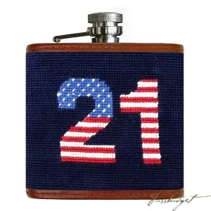 21st Amendment Needlepoint Flask