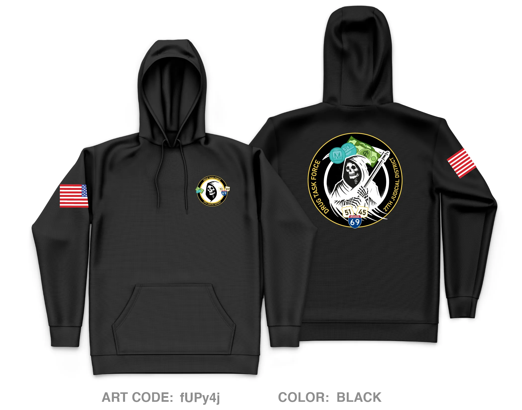 27th Judicial Drug Task Force Core Men's Hooded Performance Sweatshirt - fUPy4j