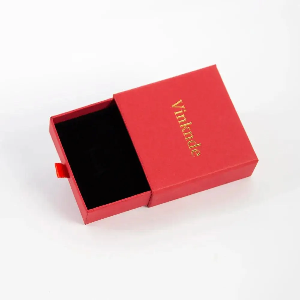 50pcs 9*9*3.2cm Paper Drawer box Personalized DIY Slide Jewelry Packaging Storage Case Bulk Custom Box Cardboard Necklace Carton