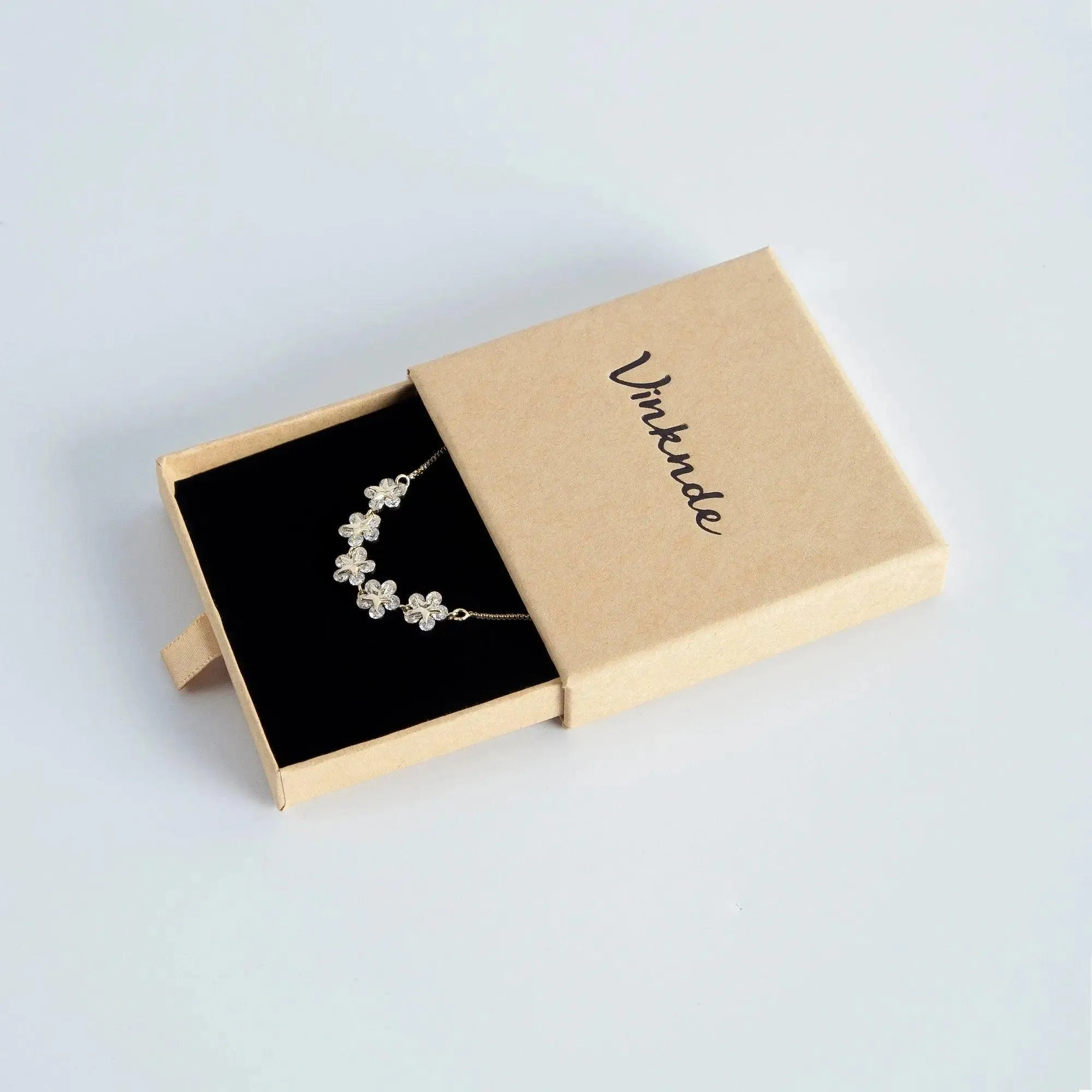 50pcs 9*9*3.2cm Paper Drawer box Personalized DIY Slide Jewelry Packaging Storage Case Bulk Custom Box Cardboard Necklace Carton