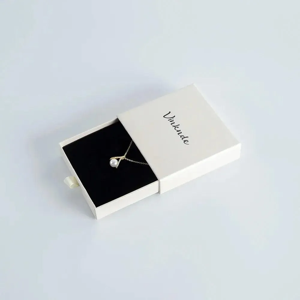 50pcs 9*9*3.2cm Paper Drawer box Personalized DIY Slide Jewelry Packaging Storage Case Bulk Custom Box Cardboard Necklace Carton