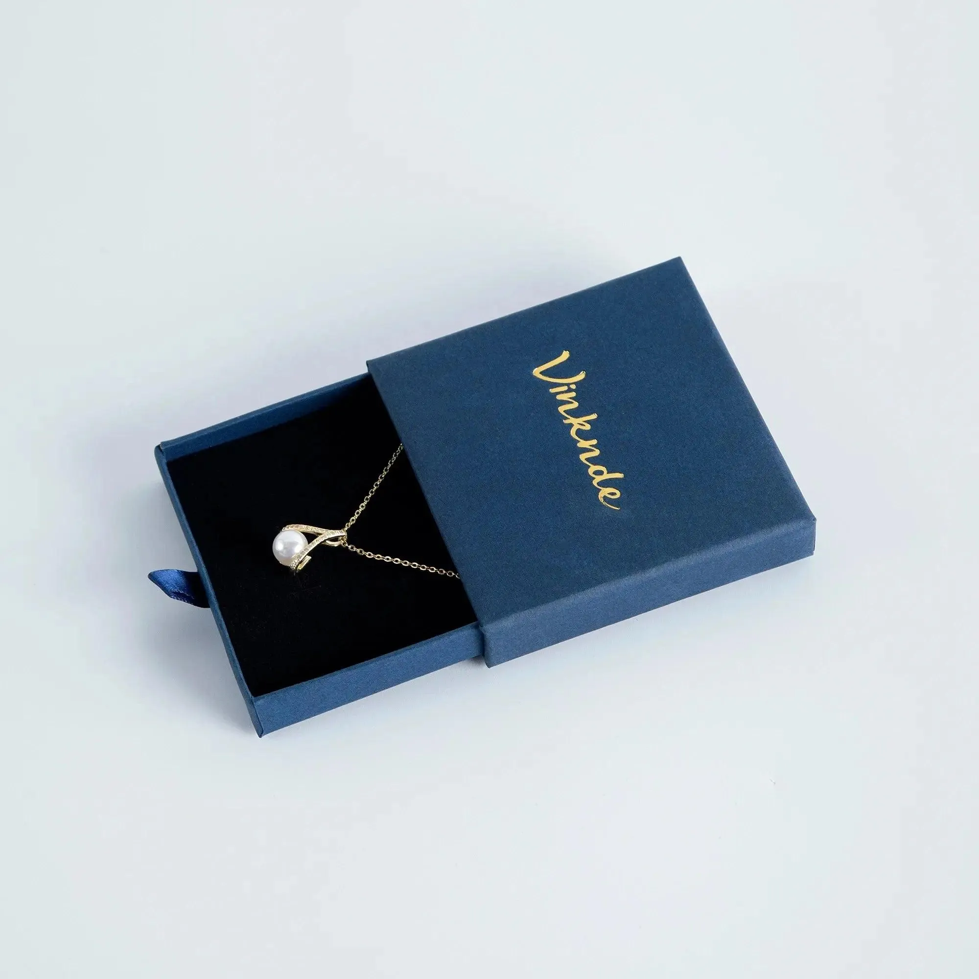 50pcs 9*9*3.2cm Paper Drawer box Personalized DIY Slide Jewelry Packaging Storage Case Bulk Custom Box Cardboard Necklace Carton