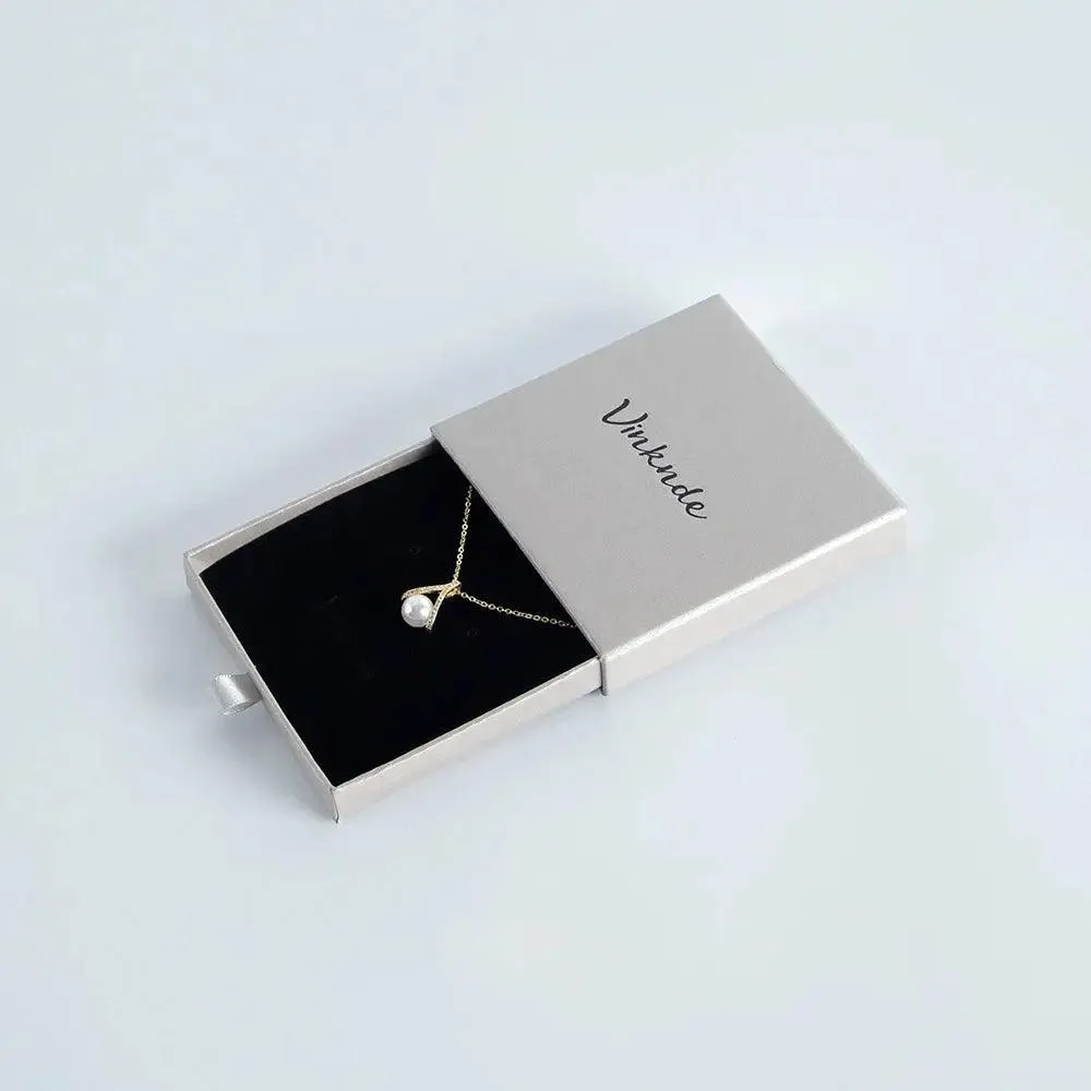 50pcs 9*9*3.2cm Paper Drawer box Personalized DIY Slide Jewelry Packaging Storage Case Bulk Custom Box Cardboard Necklace Carton