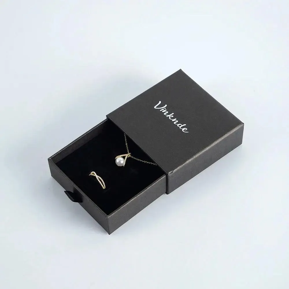 50pcs 9*9*3.2cm Paper Drawer box Personalized DIY Slide Jewelry Packaging Storage Case Bulk Custom Box Cardboard Necklace Carton