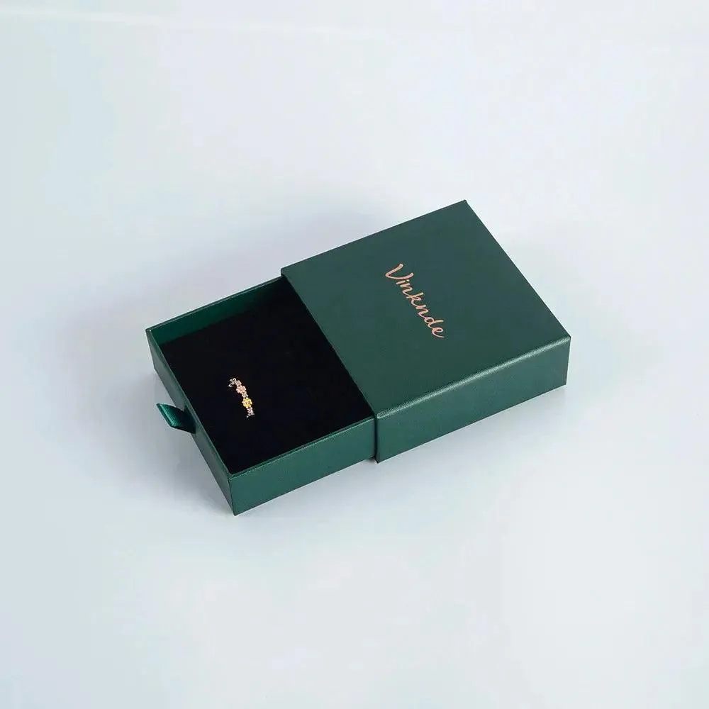 50pcs 9*9*3.2cm Paper Drawer box Personalized DIY Slide Jewelry Packaging Storage Case Bulk Custom Box Cardboard Necklace Carton