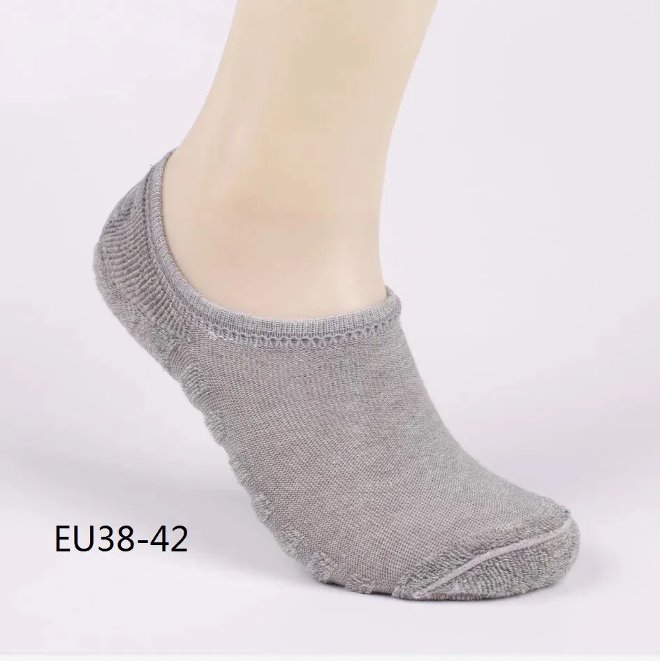 6pcs=3pairs/lot men's invisible towel style cotton Socks stripe boat anti slip high qualtiy new Plus big size EU43-46