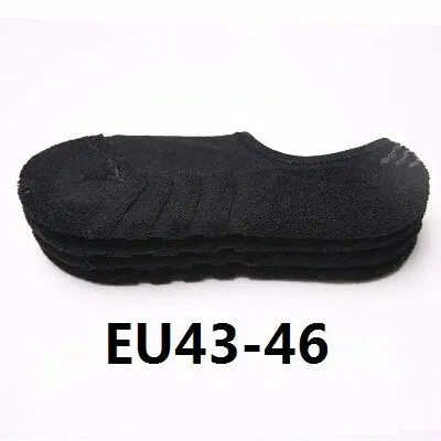 6pcs=3pairs/lot men's invisible towel style cotton Socks stripe boat anti slip high qualtiy new Plus big size EU43-46
