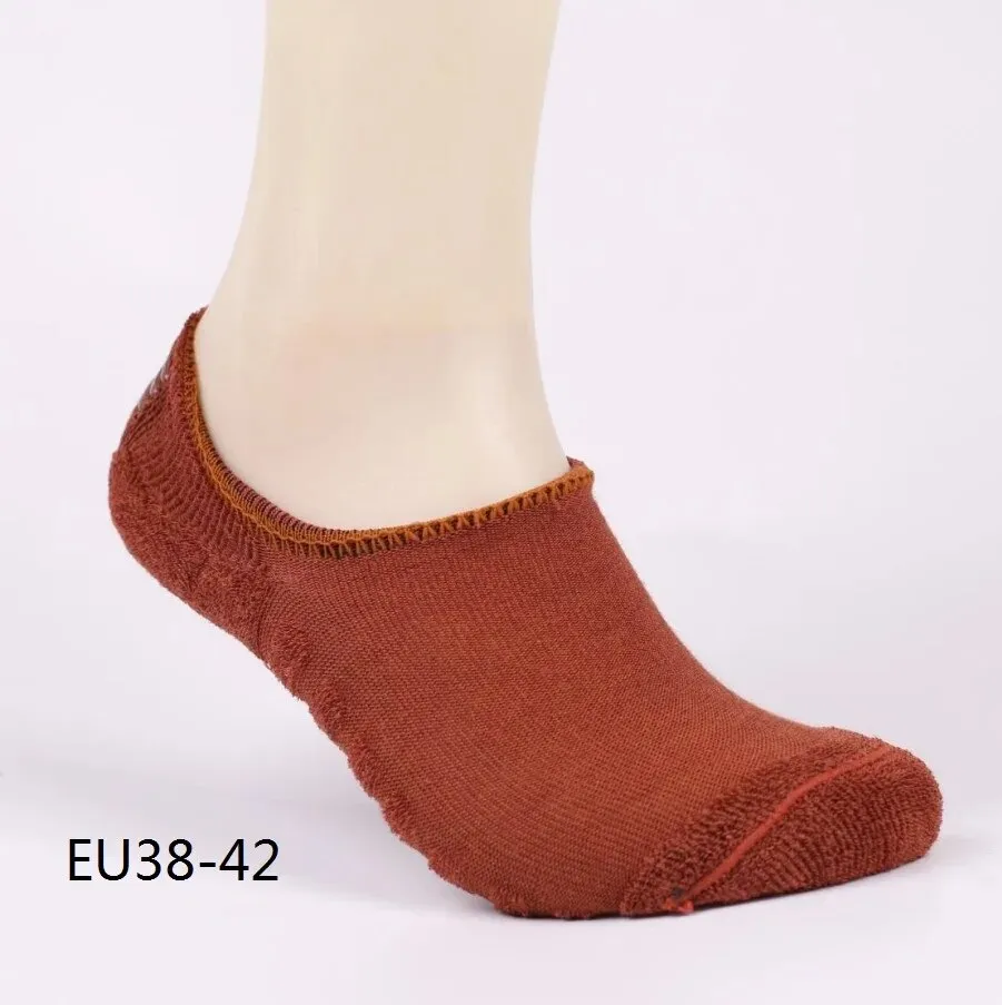 6pcs=3pairs/lot men's invisible towel style cotton Socks stripe boat anti slip high qualtiy new Plus big size EU43-46