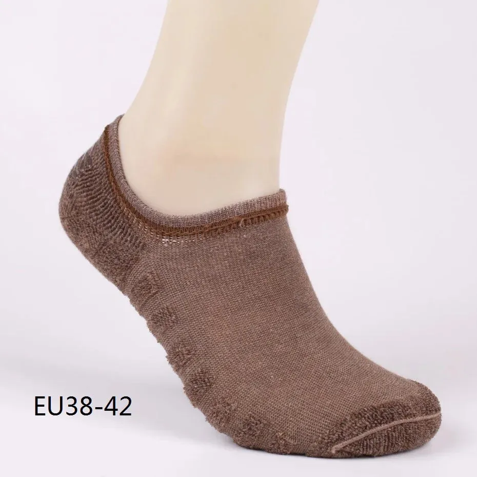 6pcs=3pairs/lot men's invisible towel style cotton Socks stripe boat anti slip high qualtiy new Plus big size EU43-46