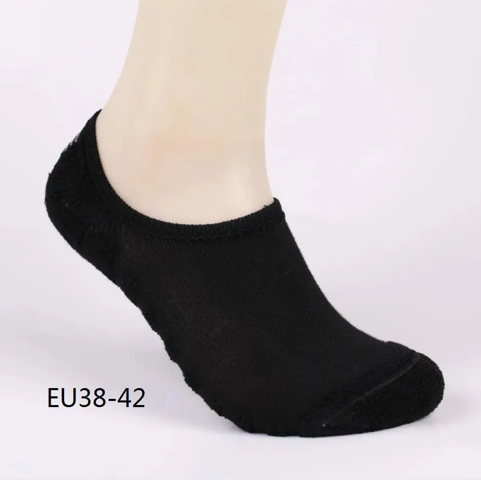 6pcs=3pairs/lot men's invisible towel style cotton Socks stripe boat anti slip high qualtiy new Plus big size EU43-46