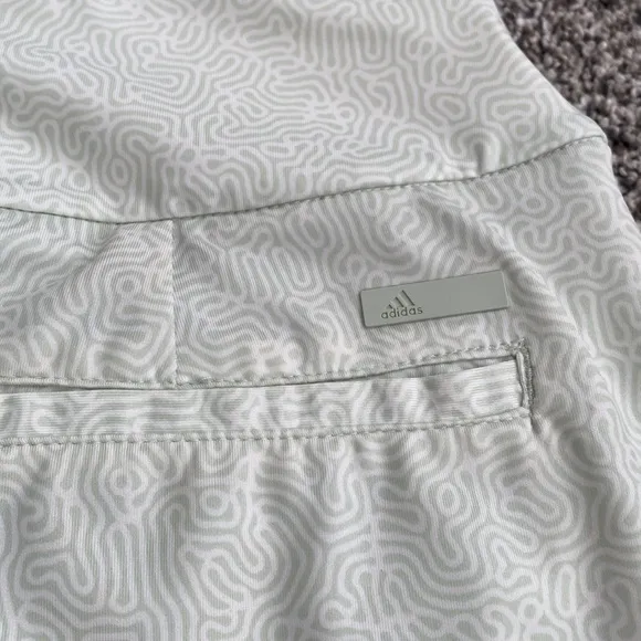 ADIDAS Light Mint Green &amp; White Pattern Athletic Tennis Golf Skirt NWT