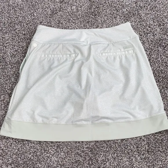 ADIDAS Light Mint Green &amp; White Pattern Athletic Tennis Golf Skirt NWT