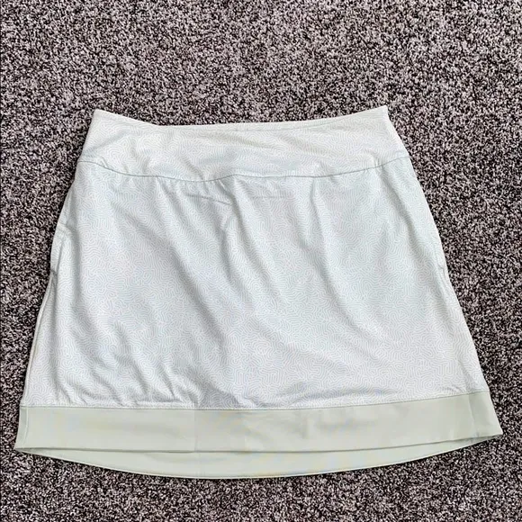 ADIDAS Light Mint Green &amp; White Pattern Athletic Tennis Golf Skirt NWT