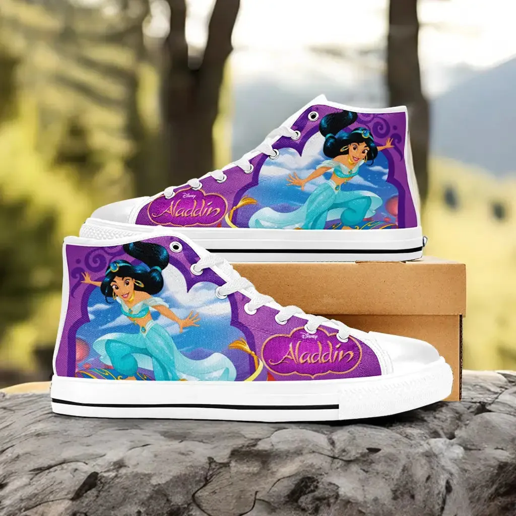 Aladdin Princess Jasmine Shoes High Top Sneakers for Kids and Adults