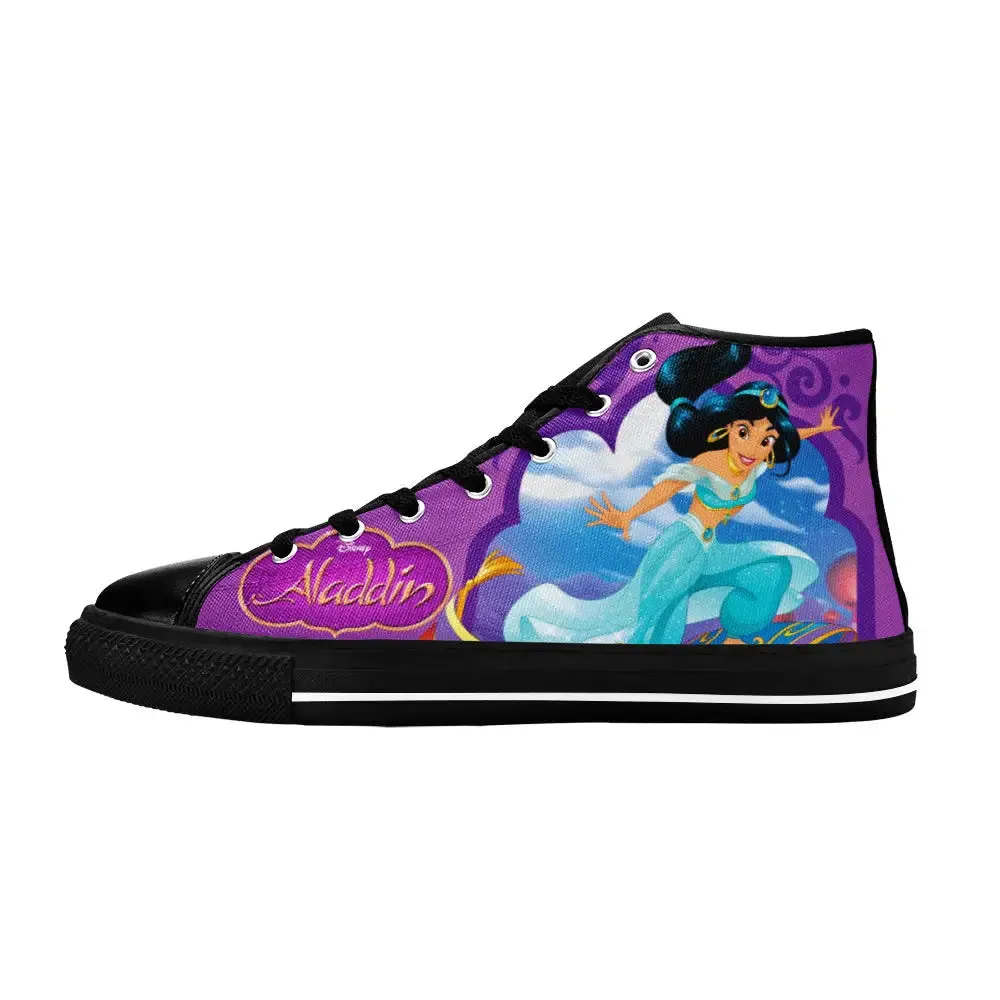 Aladdin Princess Jasmine Shoes High Top Sneakers for Kids and Adults
