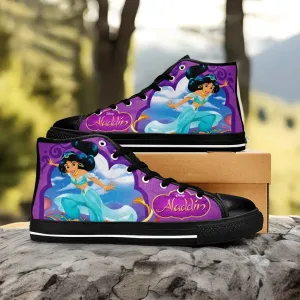 Aladdin Princess Jasmine Shoes High Top Sneakers for Kids and Adults
