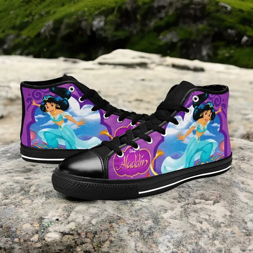 Aladdin Princess Jasmine Shoes High Top Sneakers for Kids and Adults
