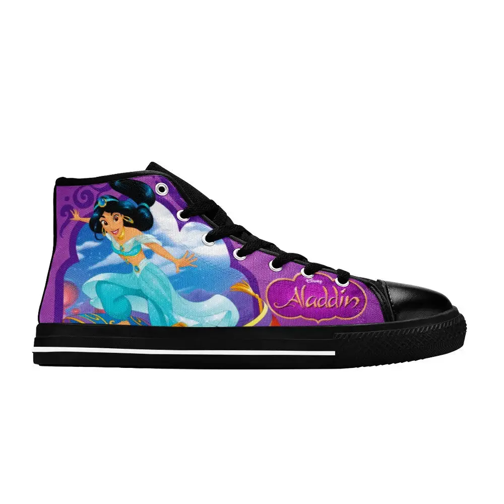 Aladdin Princess Jasmine Shoes High Top Sneakers for Kids and Adults