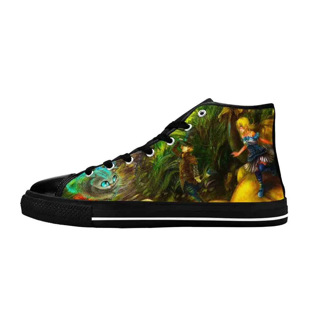 Alice in Wonderland Shoes High Top Sneakers for Kids and Adults