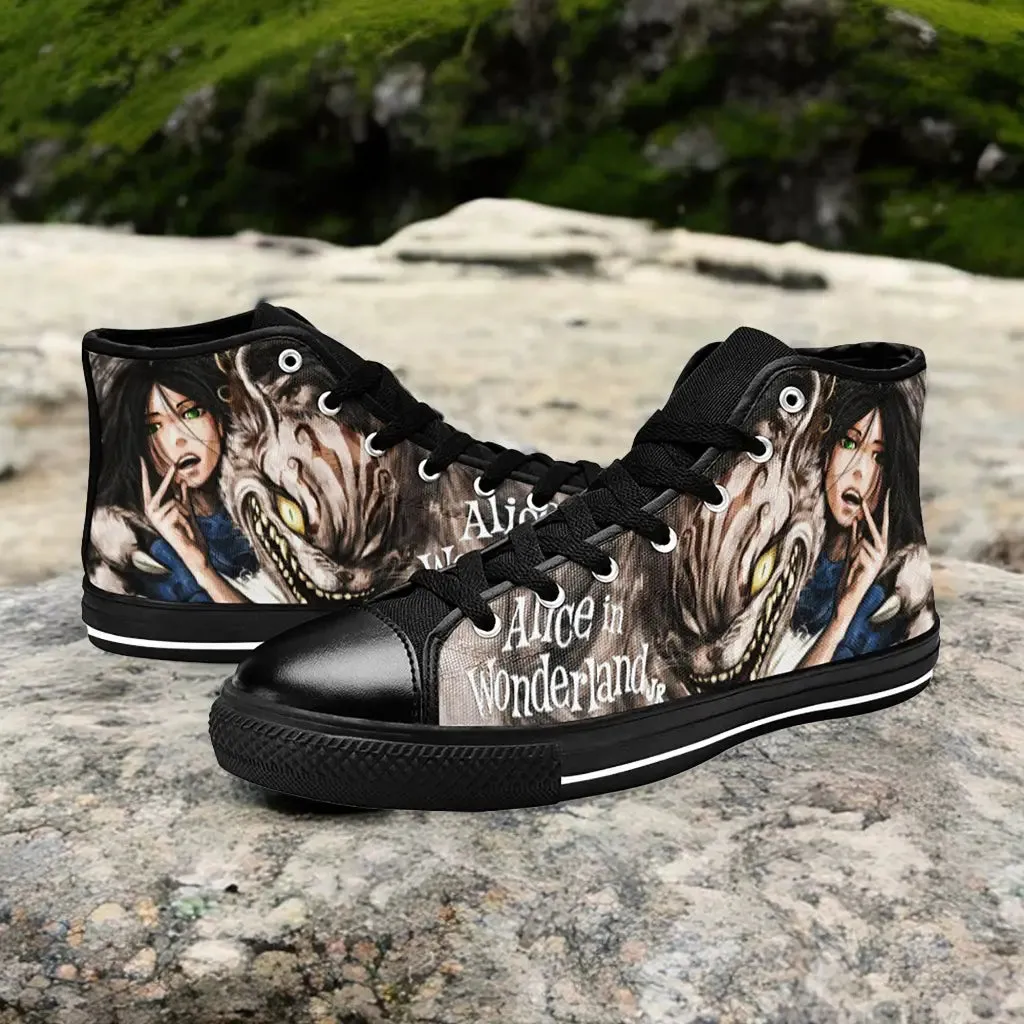 Alice in Wonderland Shoes High Top Sneakers for Kids and Adults