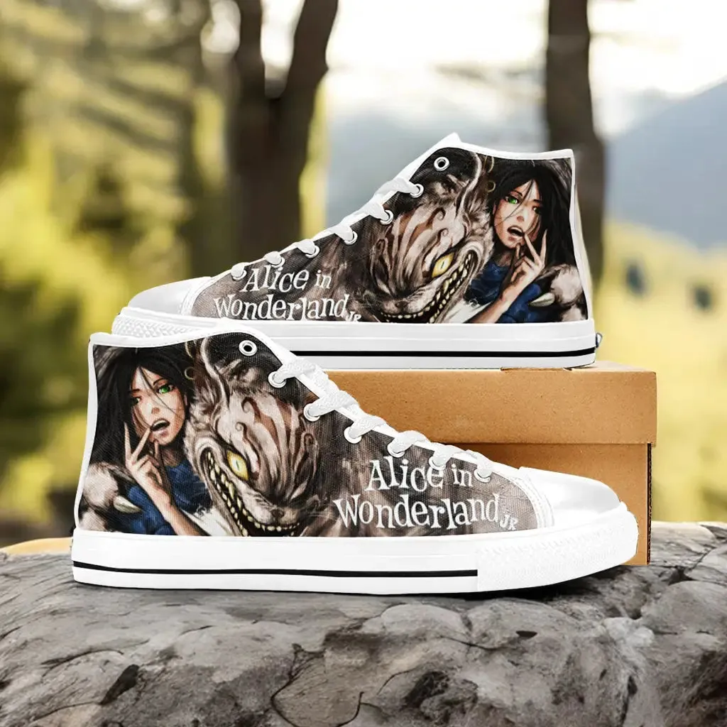 Alice in Wonderland Shoes High Top Sneakers for Kids and Adults