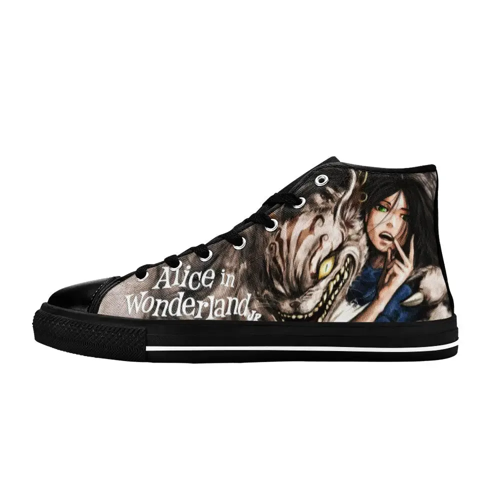 Alice in Wonderland Shoes High Top Sneakers for Kids and Adults
