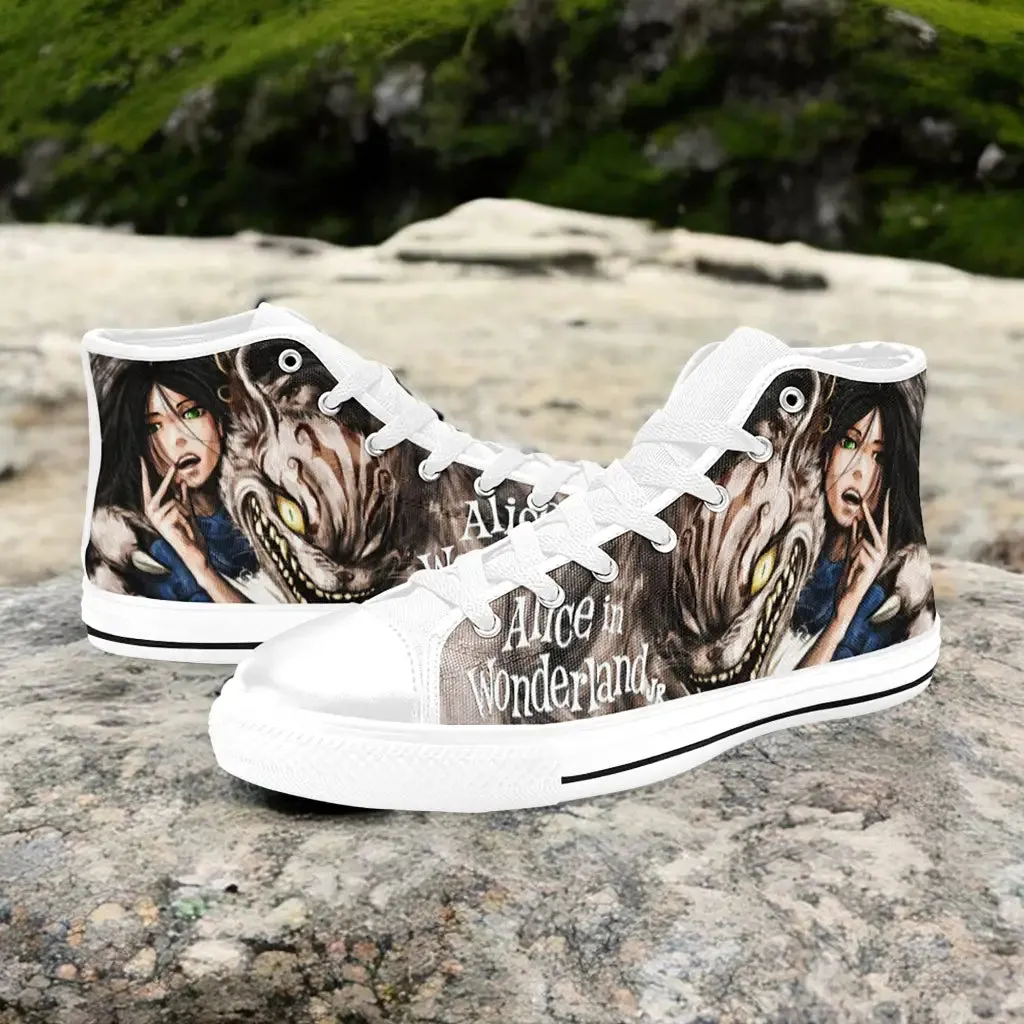 Alice in Wonderland Shoes High Top Sneakers for Kids and Adults