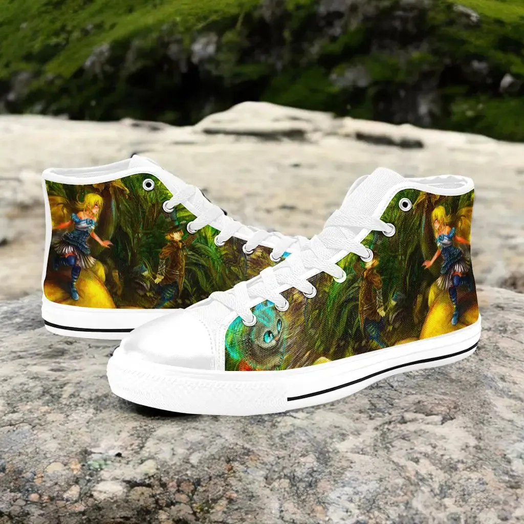 Alice in Wonderland Shoes High Top Sneakers for Kids and Adults