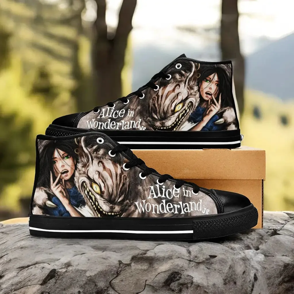 Alice in Wonderland Shoes High Top Sneakers for Kids and Adults