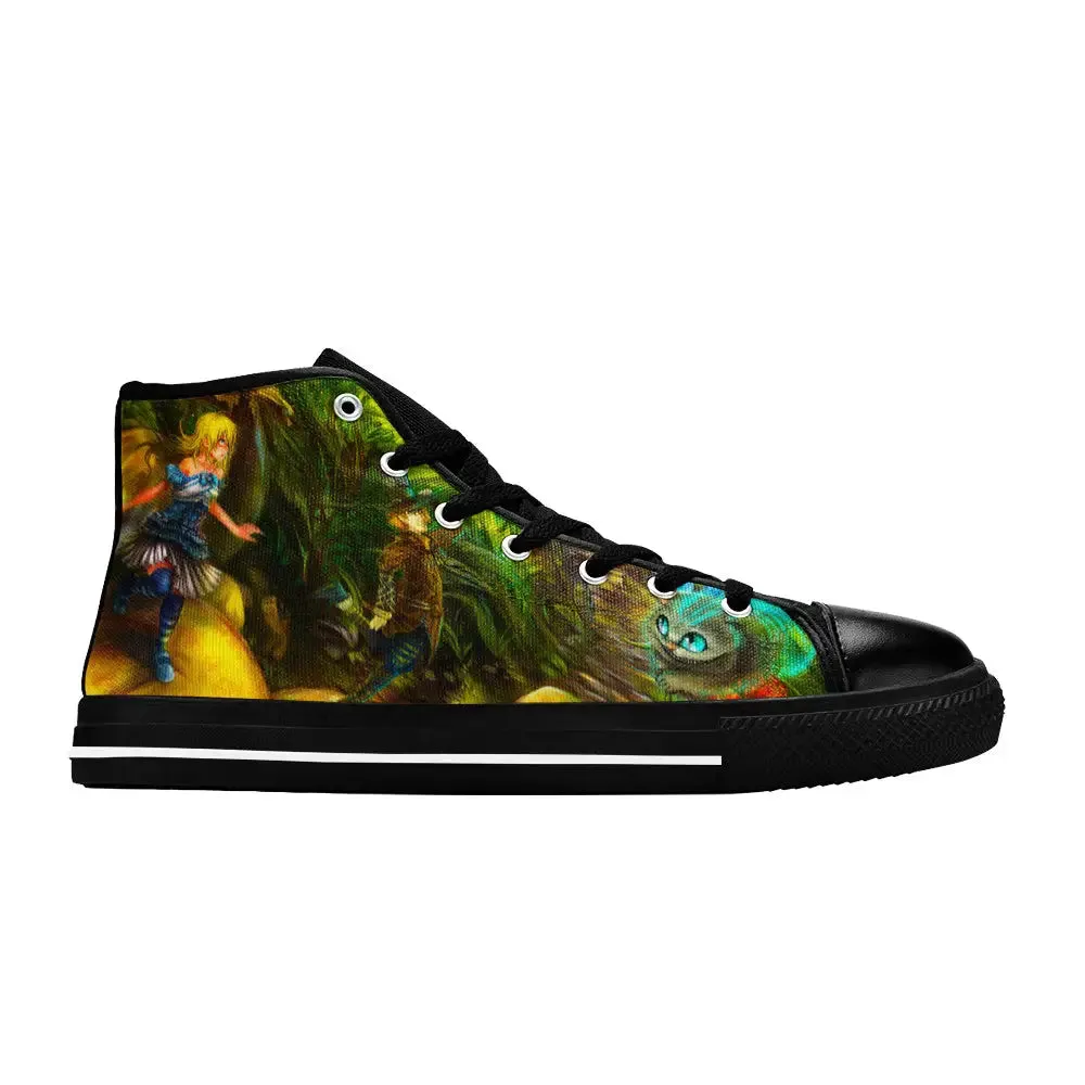 Alice in Wonderland Shoes High Top Sneakers for Kids and Adults
