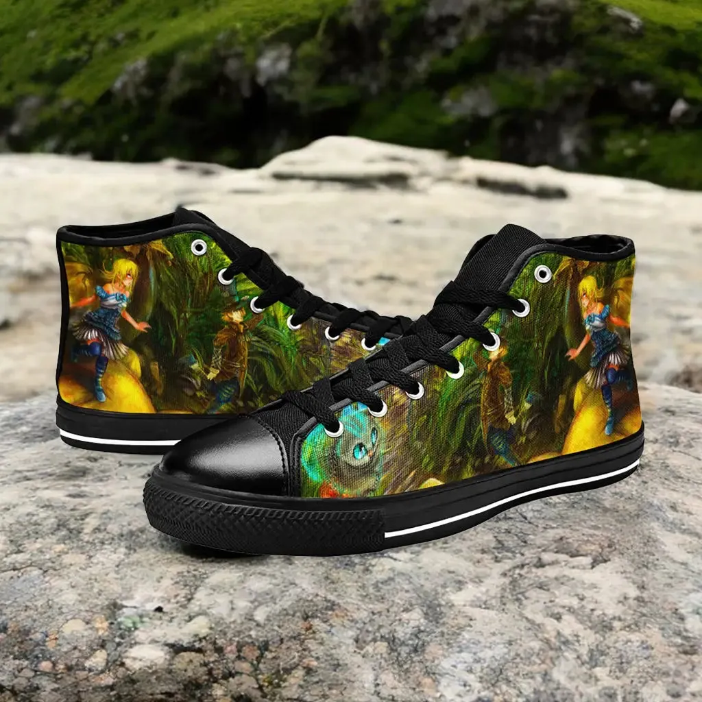 Alice in Wonderland Shoes High Top Sneakers for Kids and Adults