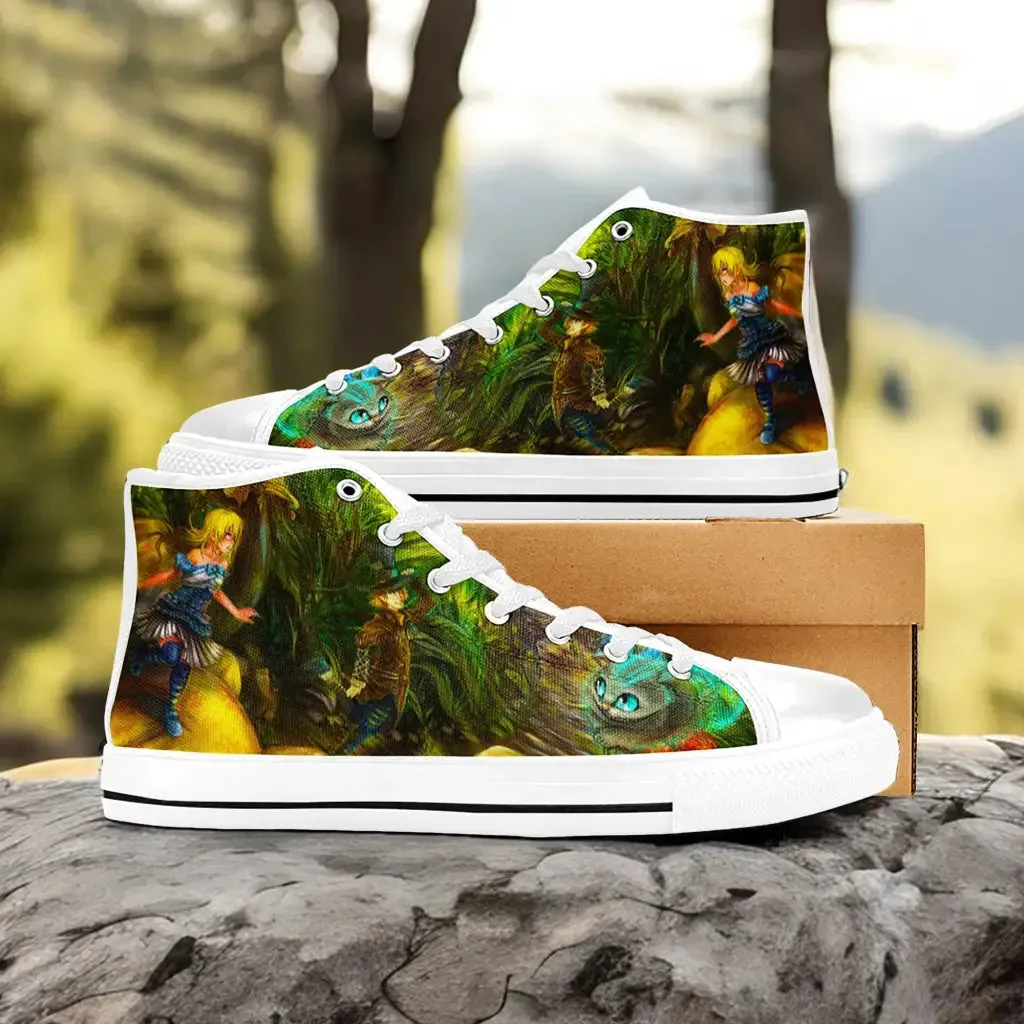 Alice in Wonderland Shoes High Top Sneakers for Kids and Adults