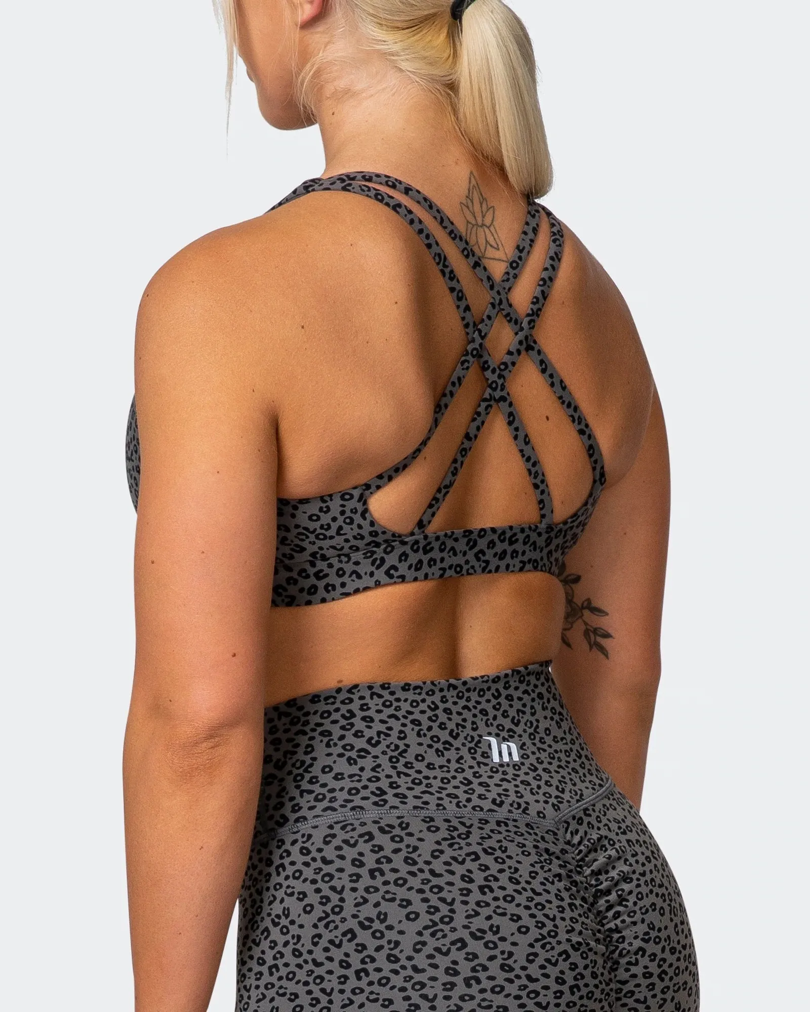 All-Star Deep V Bra - Monochrome Mini Cheetah Print