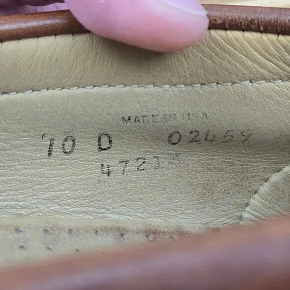 Allen Edmonds Woodstock Brown Leather Kiltie Braided Casual Loafer USA Mens 10 D