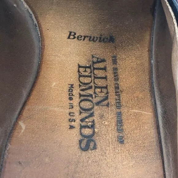 Allen Edmonds Mens Berwick Loafer Burgundy Almond Toe Wingtip 11.5 AA Narrow