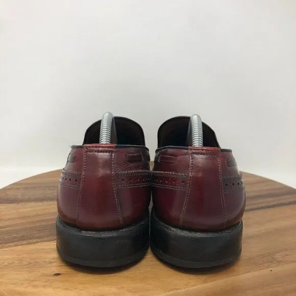 Allen Edmonds Mens Berwick Loafer Burgundy Almond Toe Wingtip 11.5 AA Narrow