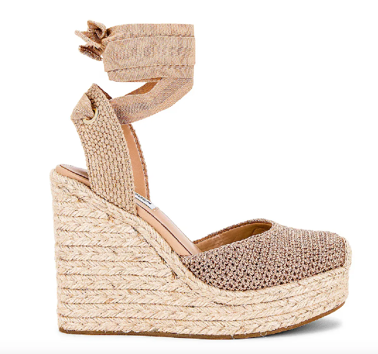 Almond Toe Ankle Wrap Crochet Espadrille