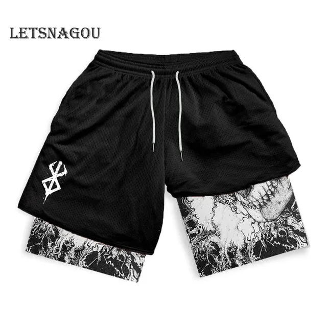 Anime Men's Berserk Activewear 2 In 1 Quick Dry Compression Shorts