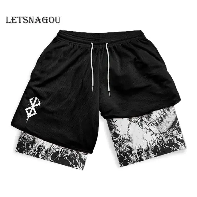 Anime Men's Berserk Activewear 2 In 1 Quick Dry Compression Shorts