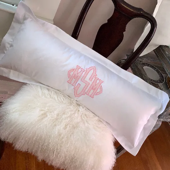 Applique Monogrammed 36" Lumbar Pillow