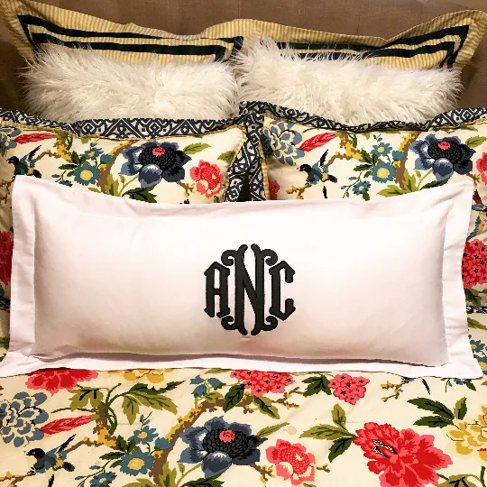 Applique Monogrammed 36" Lumbar Pillow