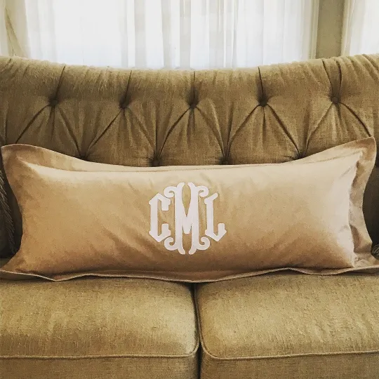 Applique Monogrammed 36" Lumbar Pillow