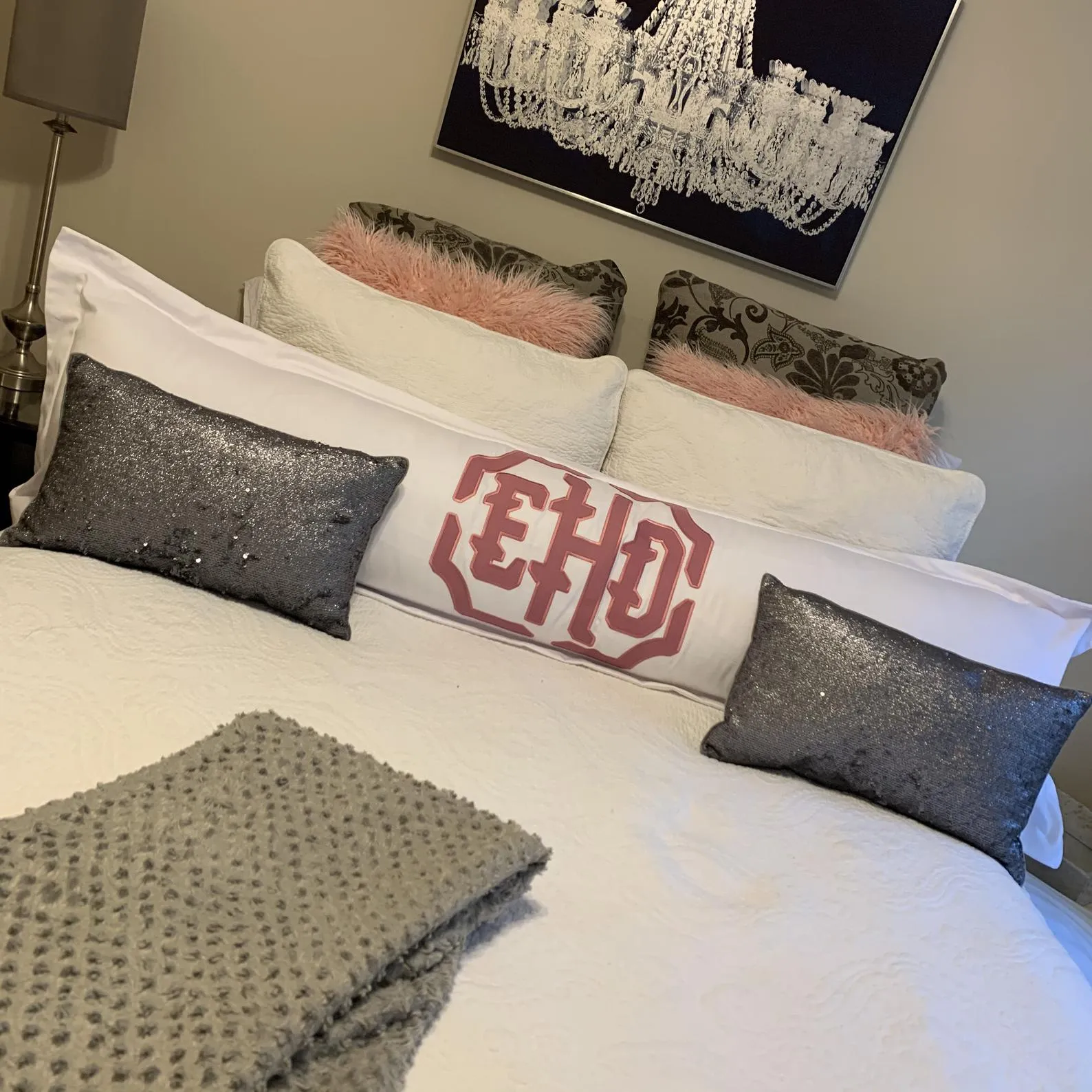 Applique Monogrammed 72" Lumbar Pillow