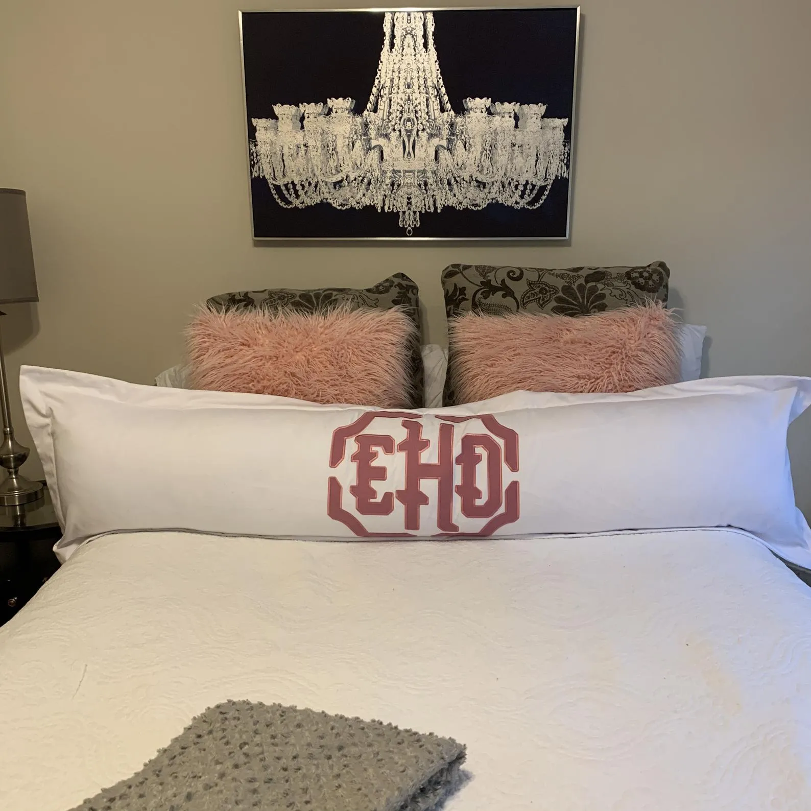 Applique Monogrammed 72" Lumbar Pillow
