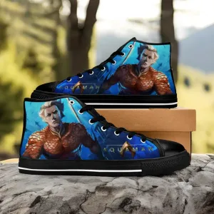 Aquaman Justice League Shoes High Top Sneakers for Kids and Adults