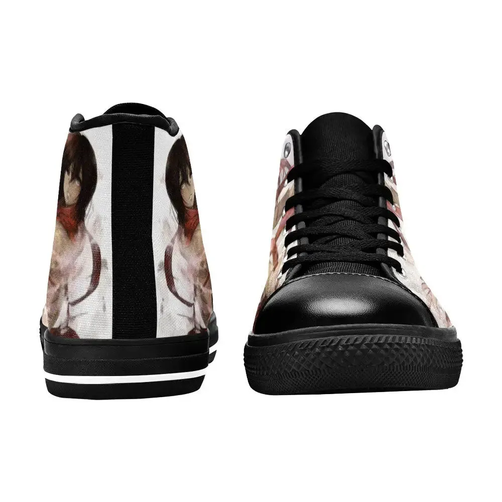 Attack on Titan Mikasa Ackerman Shoes High Tops Sneakers for Kids and Adults