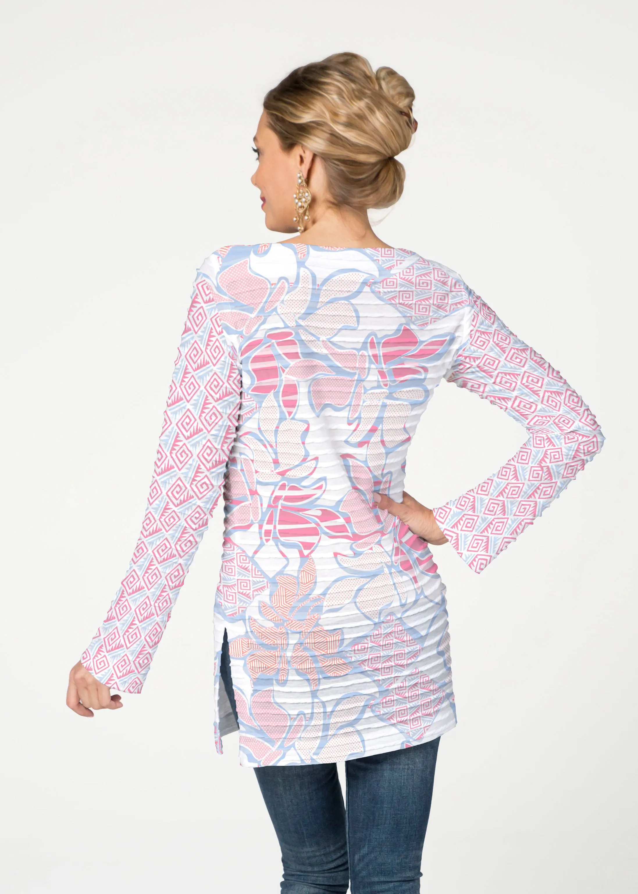Aztek Sail Peri (8116) ~ Banded Boatneck Tunic