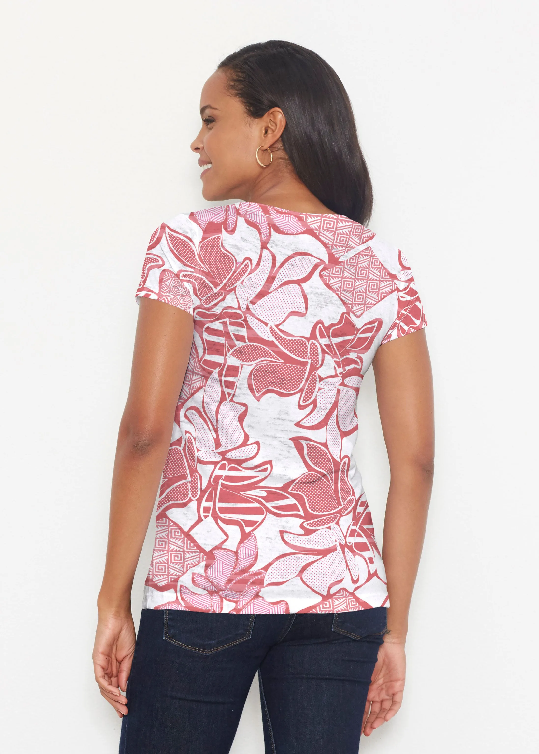 Aztek Sail Red (8117) ~ Short Sleeve Scoop Shirt